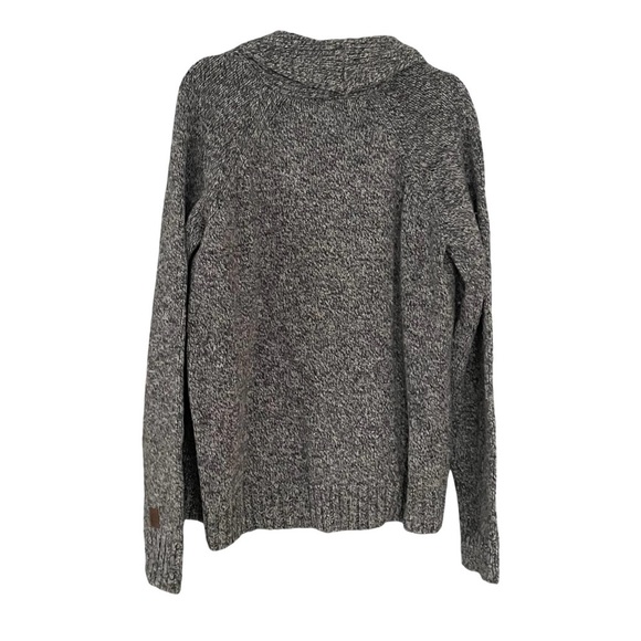 ROOTS Canada Men’s Cabin Wool Button Front Chunky Knit Cardigan Sweater Gray L - Picture 3 of 6